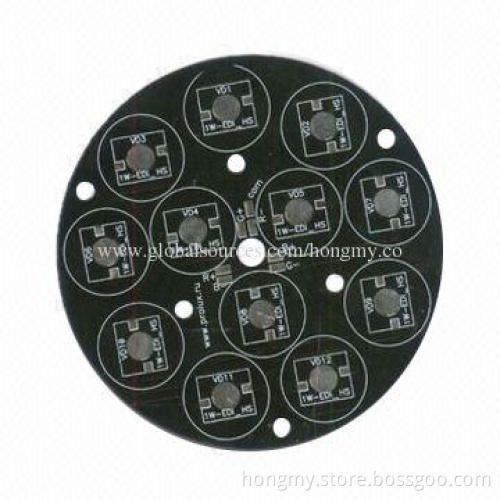 Single-layer Aluminum Base PCB with Black Solder Mask and HASL Finish, RoHS Mark